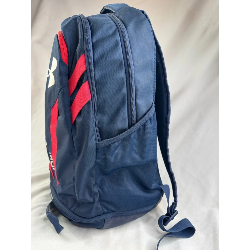 Under Armour Scrimmage 2.0 Backpack Navy Red UA Storm Laptop Bag 1361176
